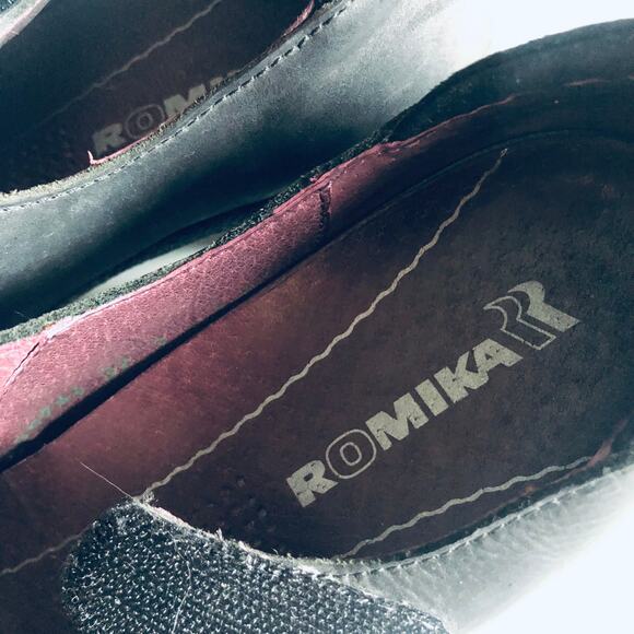 Romika Women's 37 / US 6-6.5 Black Leather Comfort Mary Jane Heel - Picture 6 of 10